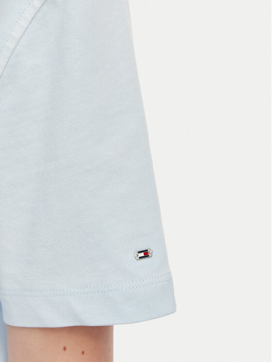 Tommy Hilfiger Tommy Hilfiger Tricou Crest WW0WW48713 Albastru deschis Relaxed Fit