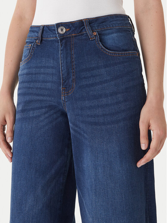 Fracomina Fracomina Džinsi FP25WV3015D46002 Tumši zils Wide Leg