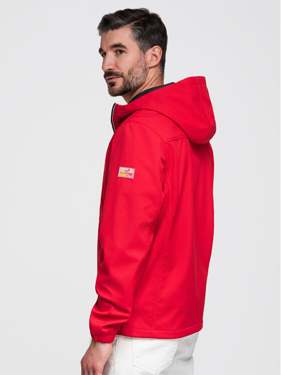 Ombre Ombre Kurtka przejściowa OM-JANP-0292 Czerwony Regular Fit