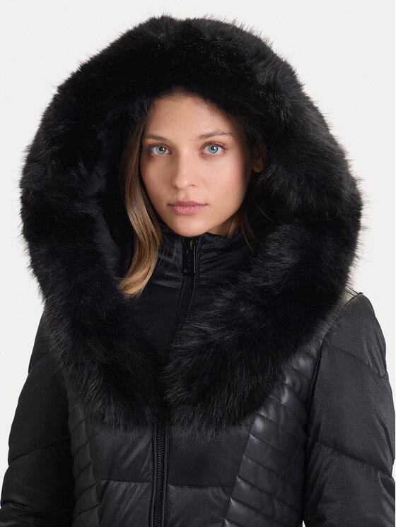 Guess Guess Žieminis paltas New Oxana W4BL61 WGLZ0 Juoda Regular Fit
