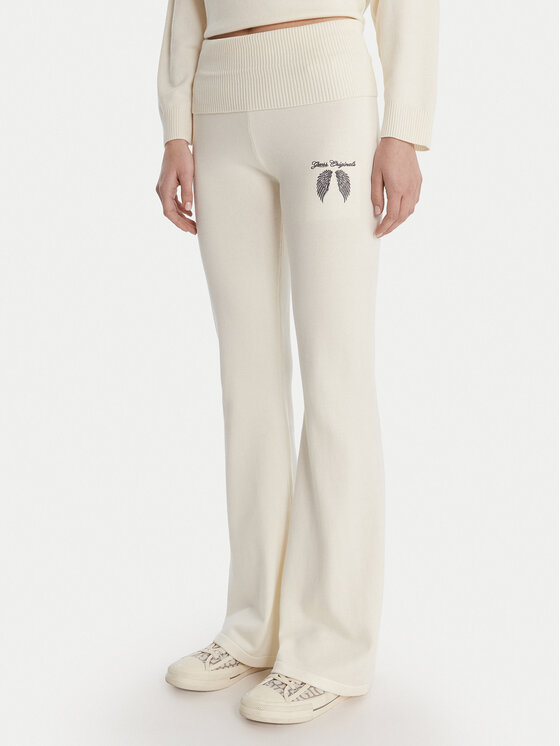 Guess Guess Плетени панталони W6RB63 Z2V62 Екрю Relaxed Fit