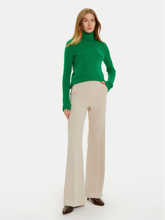 Imperial Imperial Pantaloni din material P3E9IAW Bej Flare Fit