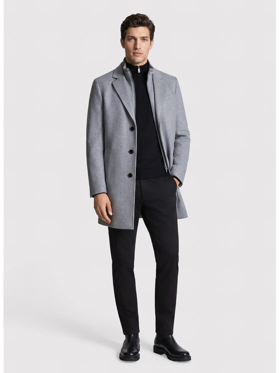 Pako Lorente Pako Lorente Płaszcz wełniany P26WF-7X-012 Szary Straight Fit