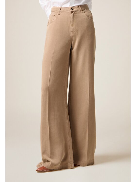 Oltre Oltre Pantaloni di tessuto P704R009049N012 Écru Baggy Fit