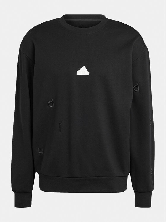 adidas adidas Džemperis Embroidered IS2035 Juoda Loose Fit