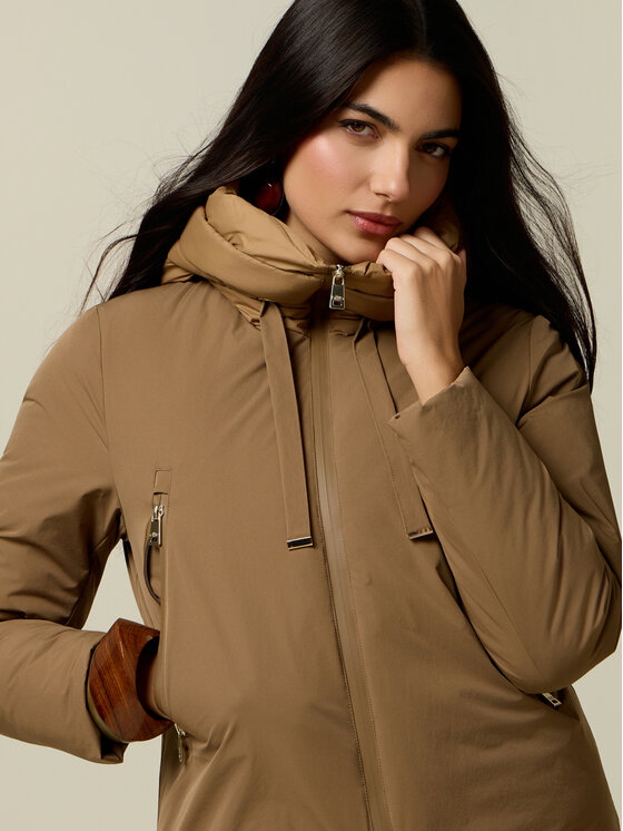 Oltre Oltre Kurtka puchowa F031R001527N012 Kremowy Boxy Fit