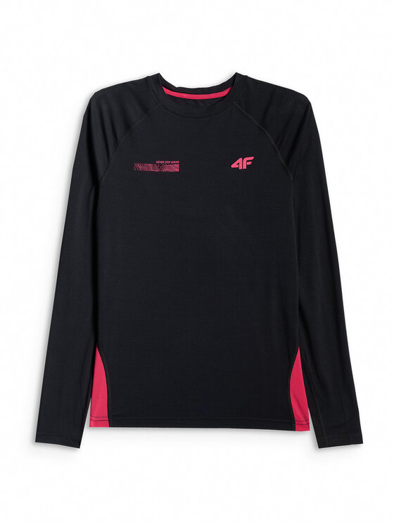 4F 4F Bluza techniczna TREKKING Czarny Regular Fit