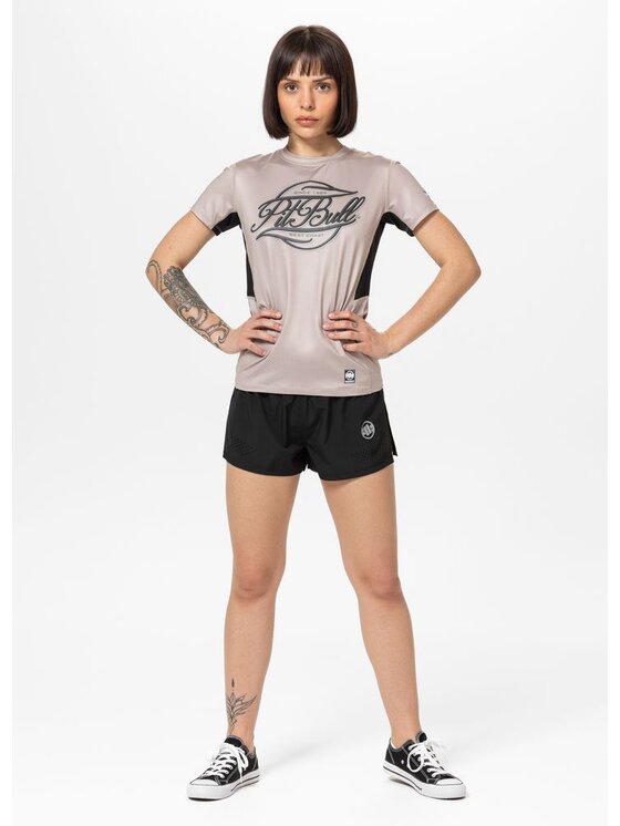 PITBULL PITBULL T-Shirt Koszulka sportowa damska Mesh PITBULL IR XS Beżowy Regular Fit