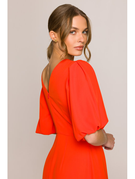 Stylove Stylove Večerní šaty S399 Oranžová Premium Fit