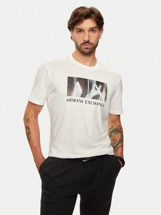 Armani Exchange Tričko 6DZTHF ZJH4Z 1116 Biela Regular Fit