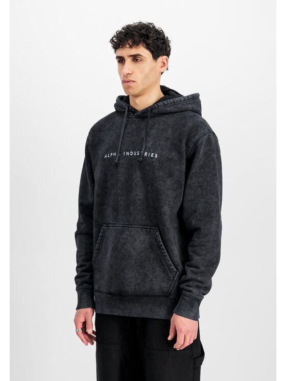Alpha Industries Alpha Industries Bluza Acid Logo Hoodie Czarny Loose Fit