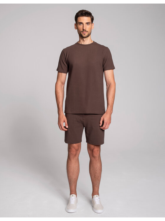 Borgio Borgio T-Shirt valleve Brązowy Classic Fit