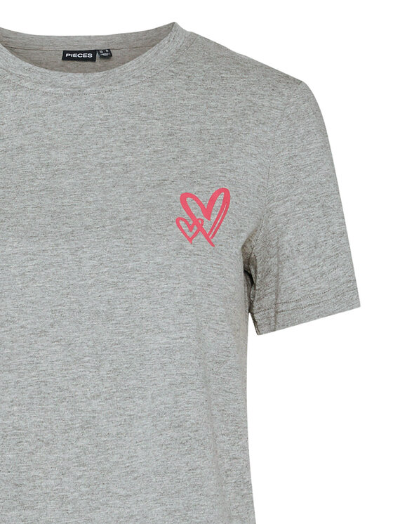 Pieces Pieces T-Shirt Maria 17155082 Szary Relaxed Fit