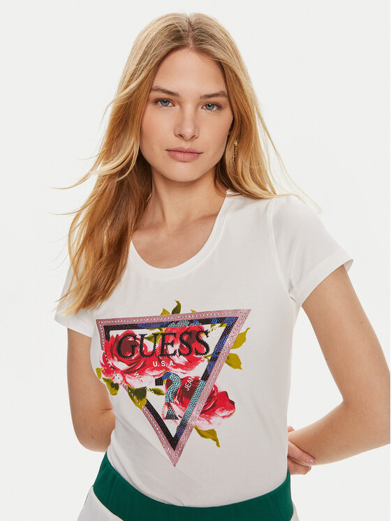 Guess Guess T-krekls W4YI71 J1314 Balts Regular Fit
