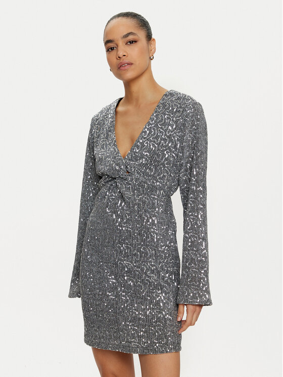 Vila Vila Coctailkleid Sanadu 14101818 Silberfarben Regular Fit