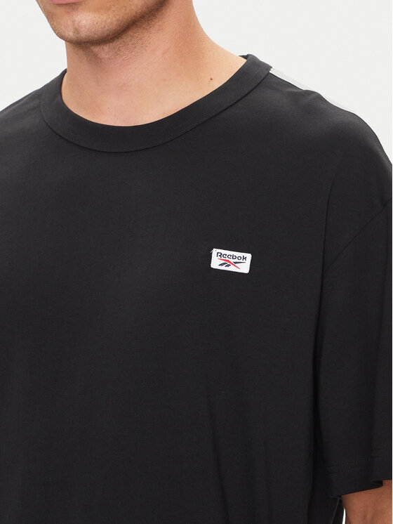 Reebok Reebok T-shirt Cl Court Sport Ss Tape Tee 100202807 Crna Regular Fit