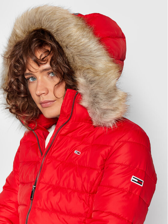 Tommy Jeans Giubbotto piumino Essential DW0DW09062 Rosso Slim Fit •  Modivo.it