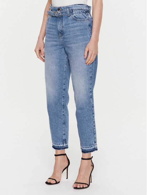 PINKO Pinko Džinsai Flexi Maddie 100232 A0FX Mėlyna Mom Fit