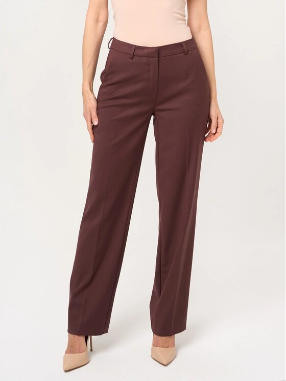Willsoor Willsoor Spodnie garniturowe 68206 Brązowy Regular Fit