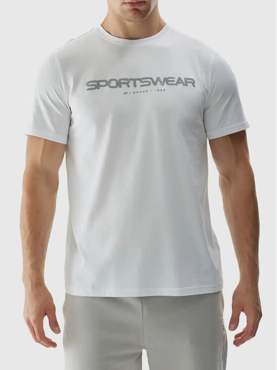 4F 4F T-Shirt 4FWAW24TTSHM1586-10S Biały Standard Fit