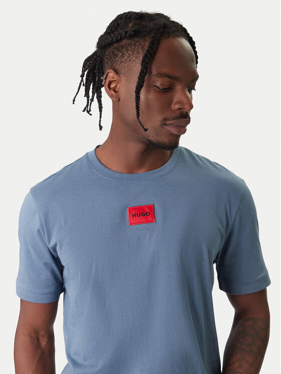 HUGO HUGO Tričko Diragolino 50447978 Modrá Regular Fit