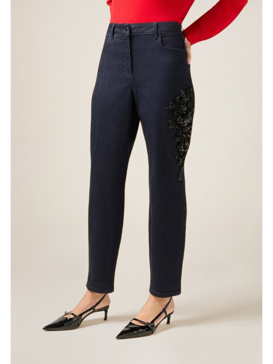 Oltre Oltre Jeansy P442R008799N034 Niebieski Regular Fit