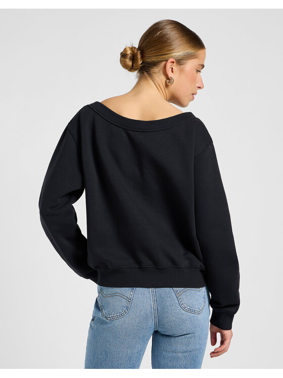 Lee Lee Bluza OFF SHOULDER SWS Czarny Regular Fit