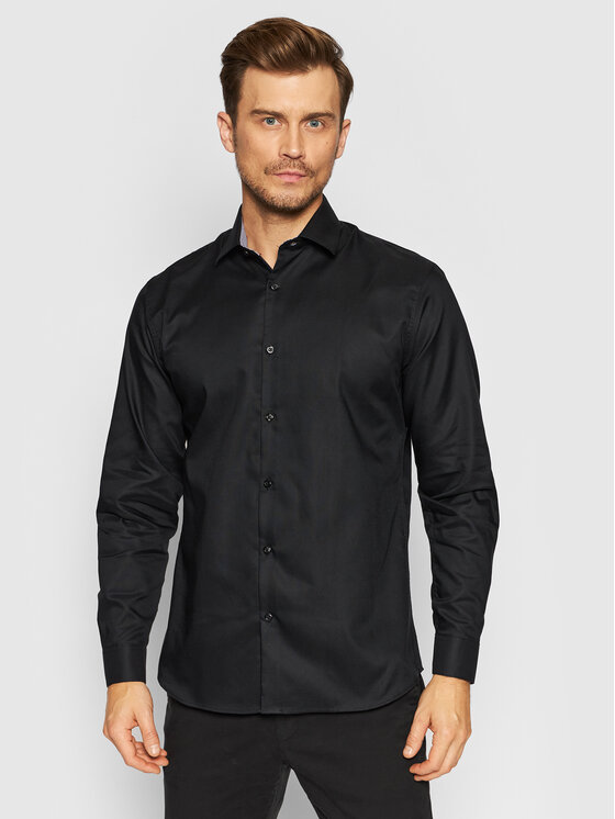 Selected Homme Košeľa New Mark 16058640 Čierna Slim Fit