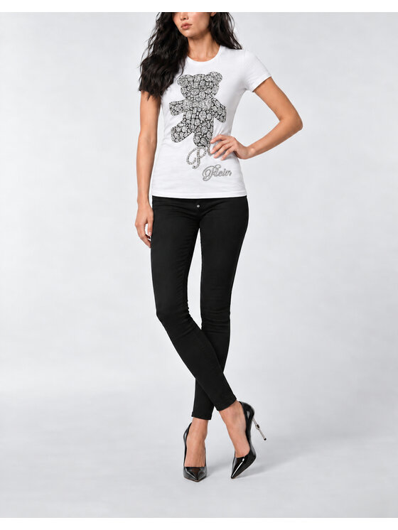 PHILIPP PLEIN PHILIPP PLEIN Tričko 31070 Biela Skin Tight Fit