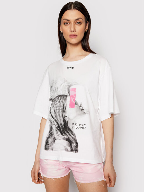 T-shirt 21E U2M0 F101 P430 1101 Bianco Regular Fit...