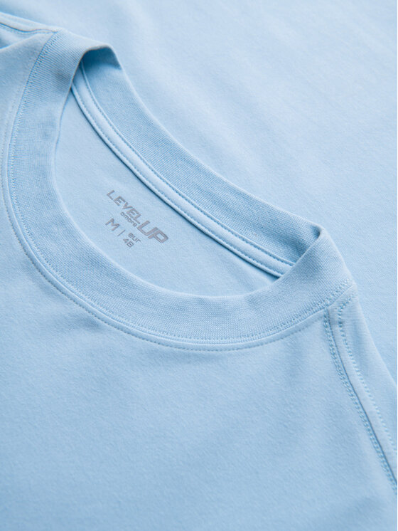 Ombre Ombre T-Shirt OM-TSBC-0267 Błękitny Loose Fit