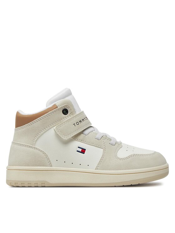 Sneakers Tommy Hilfiger High Top Lace-Up/Velcro Sneaker T3X9-33342-1269 S Beige/Off White A360