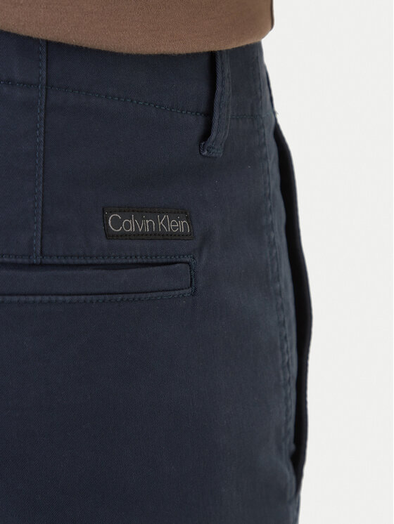 Calvin Klein Jeans Calvin Klein Jeans Παντελόνι υφασμάτινο LV04RF618G Σκούρο μπλε Slim Fit
