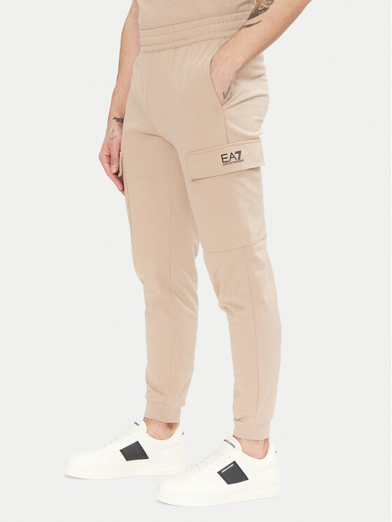 Męskie Spodnie dresowe EA7 Emporio Armani, Rozmiar S, Beżowe, 8NPP67 PJVRZ U6155