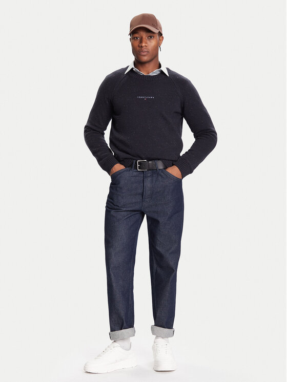 Tommy Jeans Tommy Jeans Sveter DM0DM22097 Tmavomodrá Regular Fit