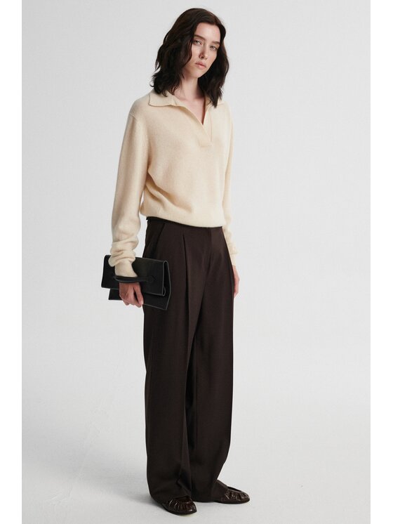 MARI PRETI MARI PRETI Sweter ROWEN Kremowy Loose Fit