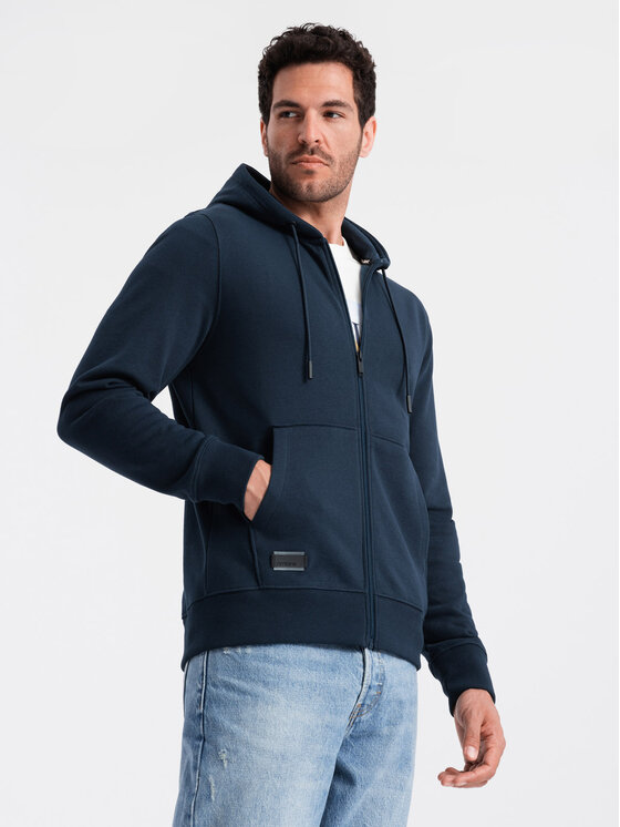 Ombre Ombre Mikina OM-SSBZ-0160 Tmavomodrá Regular Fit