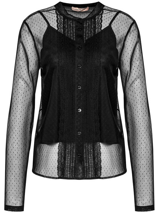 TWINSET TWINSET Marškiniai 202TP2205 Juoda Regular Fit