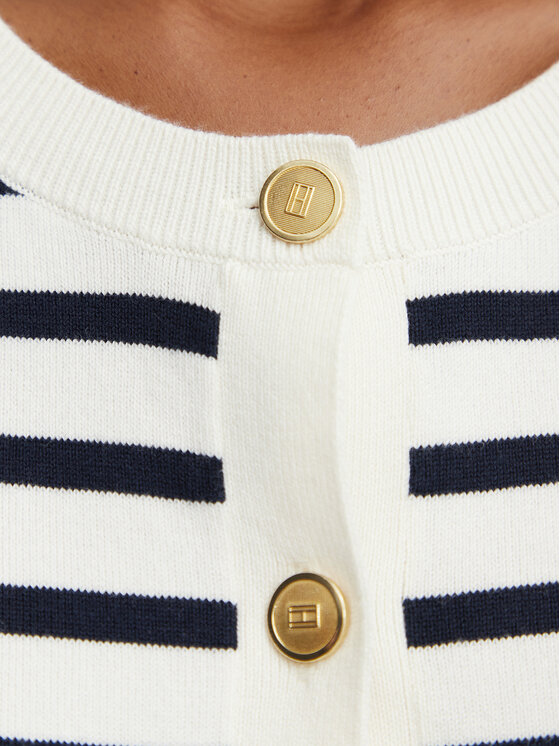 Tommy Hilfiger Tommy Hilfiger Kardigāns Cable Fine WW0WW42370 Balts Regular Fit