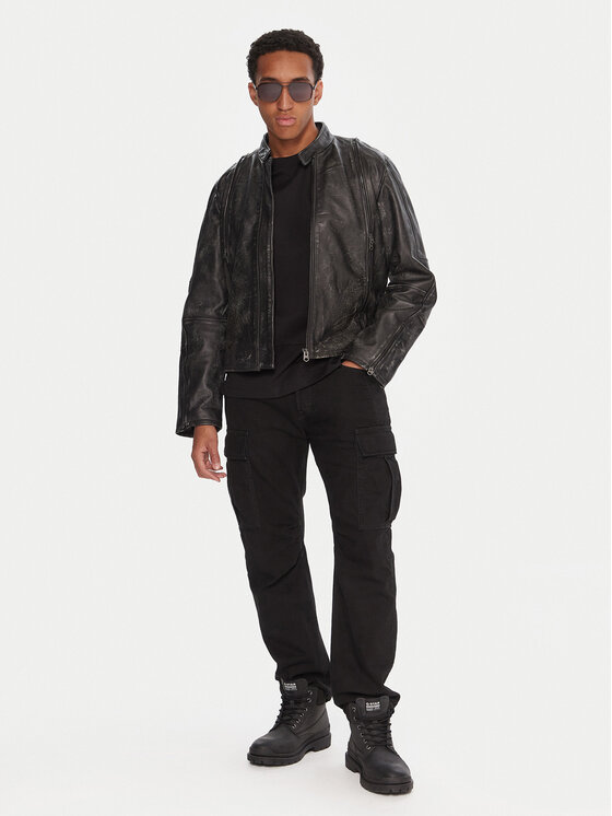 G-Star Raw G-Star Raw Kožená bunda D26931-E082 Sivá Regular Fit