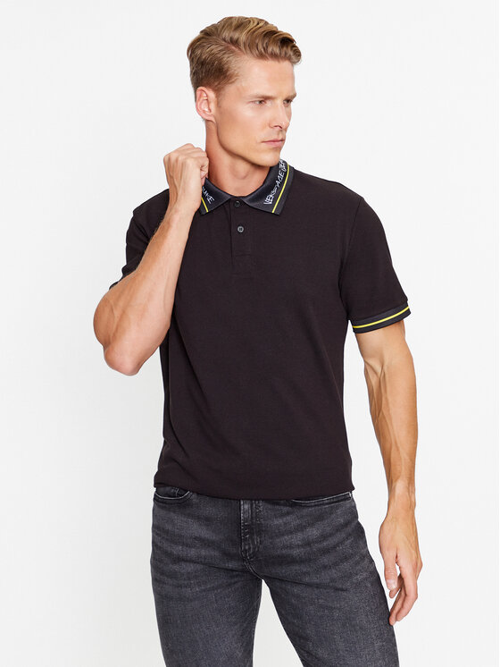 Versace Jeans Couture Polo majica 75GAGT13 Črna Regular Fit