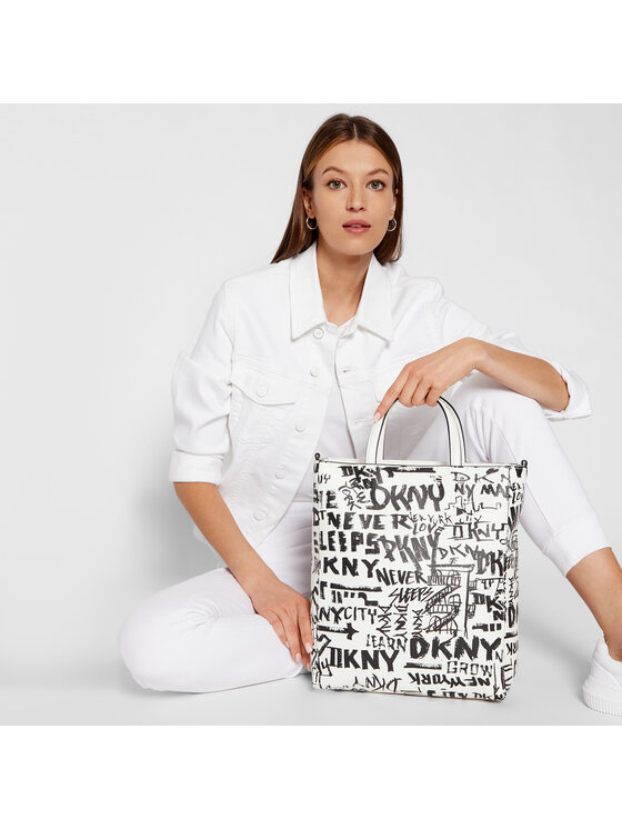 DKNY DKNY Ročna torba Tilly N/S Tote R11AIM29 Bela
