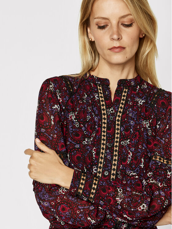 MICHAEL Michael Kors MICHAEL Michael Kors Rochie de zi Paisley Georgette and Lace Ruffled MF0800UFFS Colorat Regular Fit