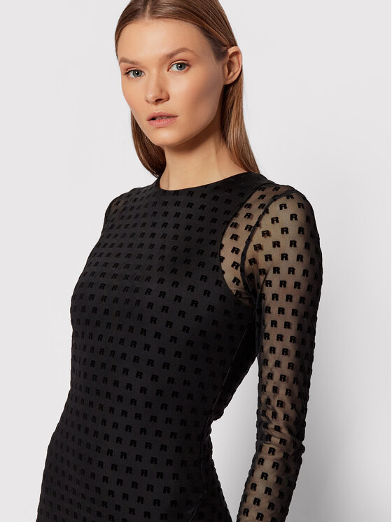 ROTATE ROTATE Kokteilinė suknelė Monique RT851 Juoda Slim Fit