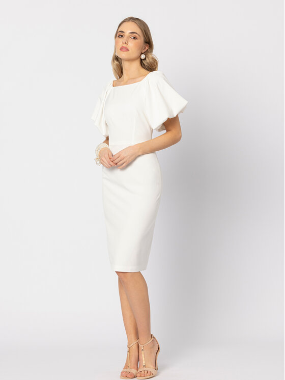 LIDIA KALITA LIDIA KALITA Sukienka koktajlowa Meghan Biały Slim Fit