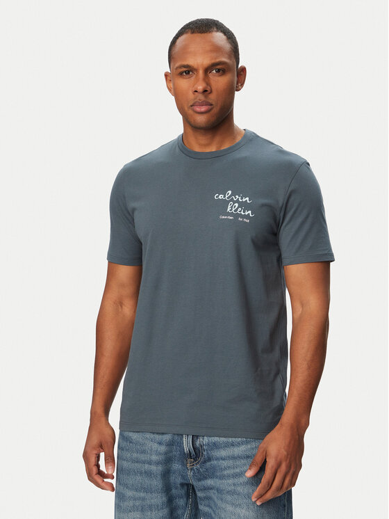 Calvin Klein Jeans Tricou LV04RG837G Bleumarin Regular Fit
