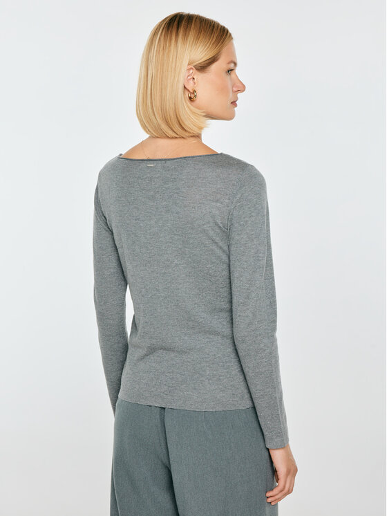 BIG STAR BIG STAR Sweter MARIETA Szary Basic Fit