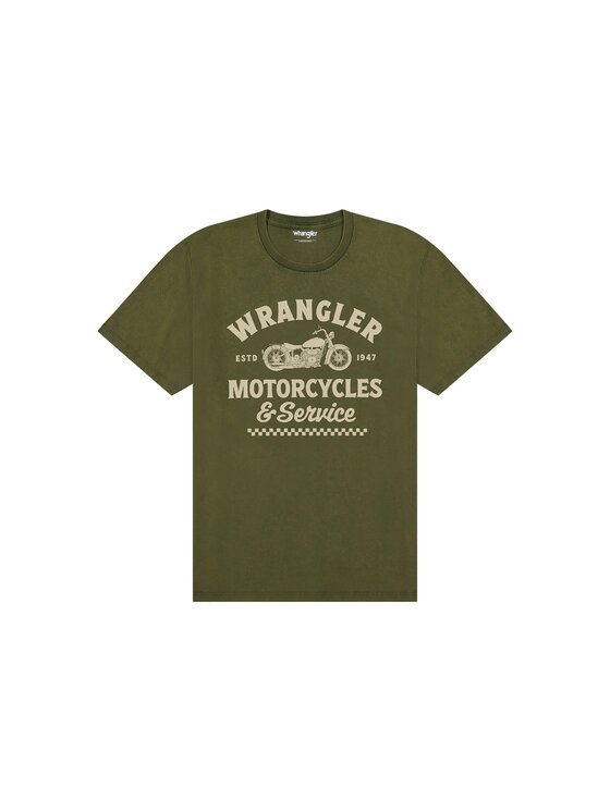 Wrangler Wrangler T-Shirt AMERICANA TEE Zielony Regular Fit