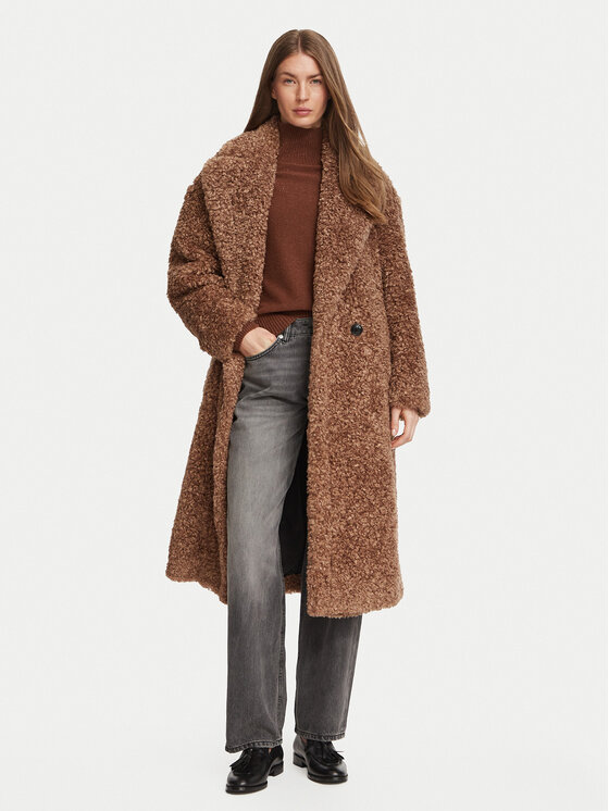 HUGO HUGO Штучний овчинний тулуб Malite-1 50570962 Коричневий Oversize