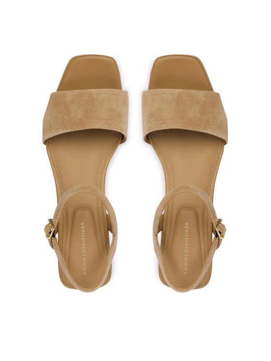 Tommy Hilfiger Tommy Hilfiger Sandály Suede Wrapped Mid Wedge FW0FW09235 Hnědá